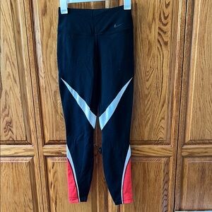 Nike Black Leggings with Red and White Details